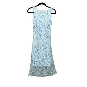 F.L.P. Floral Sleeveless Midi Dress Women Size 4 Y2K 90s Cottagecore Romantic